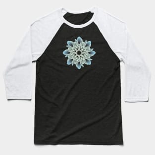 Beautiful White and Blue Artistic Flower Baseball T-Shirt